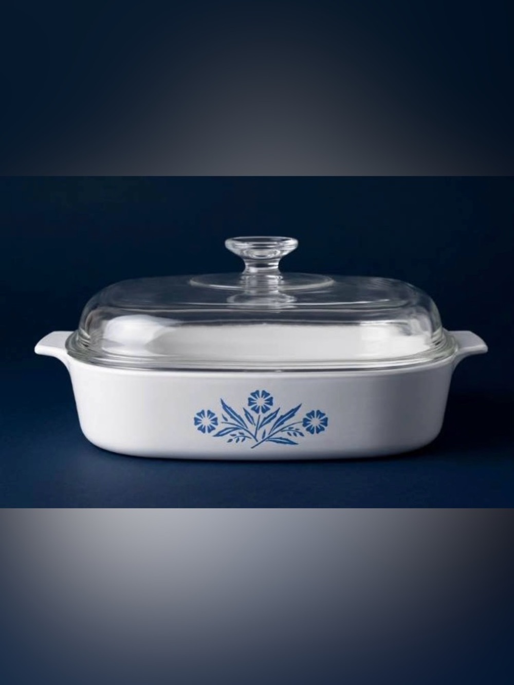 Vintage CorningWare Blue Cornflower 2.5 Qt Casserole Dish With Glass Lid A-22-B